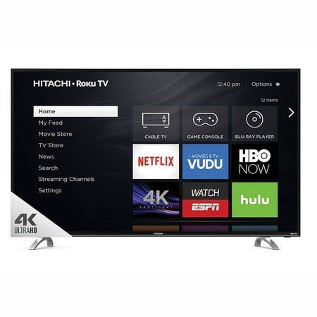 Restored Hitachi 55" Class 4K (2160P) Roku Smart LED TV (55R80) (Refurbished)