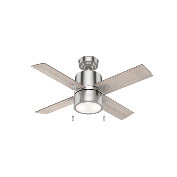 Restored Hunter Fan 42 inch Contemporary Brushed Nickel Indoor Ceiling Fan with Light Kit (Refurbished)