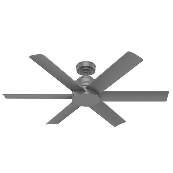 Restored Hunter Fan 52 inch Casual Matte Silver Outdoor Ceiling Fan with 6 Blades (Refurbished)