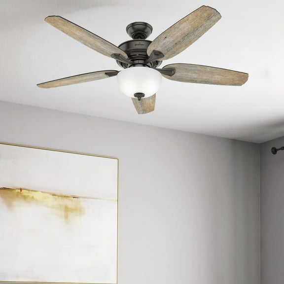 Restored Hunter Fan 54 inch Casual Noble Bronze Indoor Ceiling Fan with Reversible Blades and Motor, Light Kit Compatible for Bedroom, Living Room, Dining Room, Kitchen, Office (Refurbished)