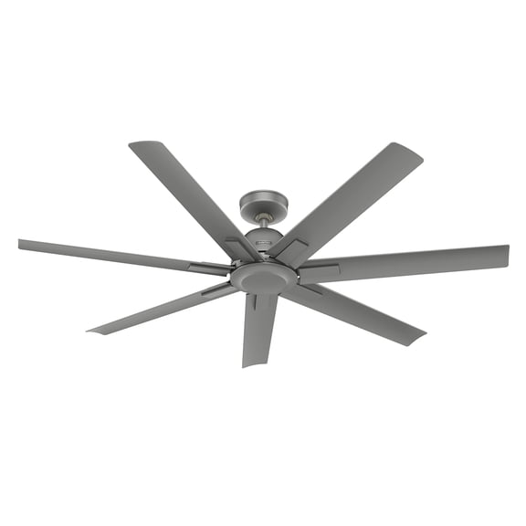 Restored Hunter Fan 60 Inch Casual Matte Silver Finish Outdoor Ceiling Fan With 7 Blades (Refurbished)