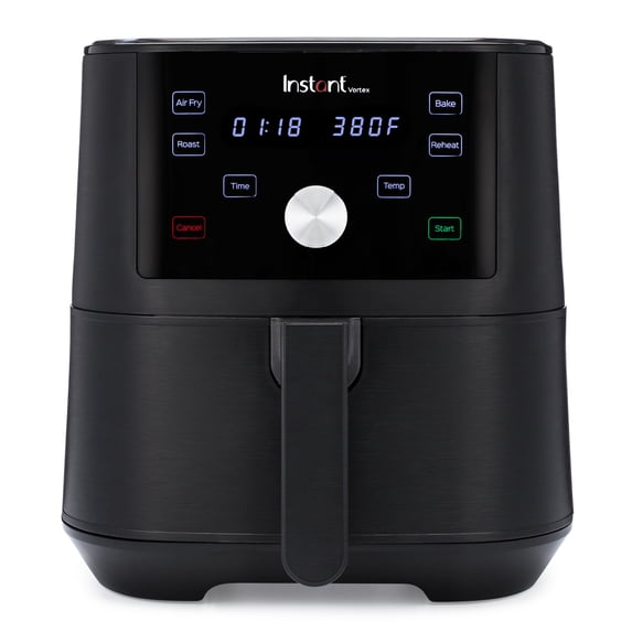 Restored Instant Vortex 6-Quart Air Fryer Oven with Single Basket, 4-in-1 Function, Black (Refurbished)