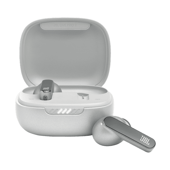 Restored JBL Live Pro 2 TWS, True wireless Noise Cancelling earbuds Silver (Refurbished)