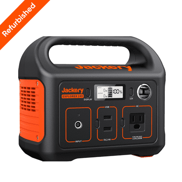Restored Jackery Portable Power Station Explorer 240, 240Wh Backup Lithium Battery, 110V/200W Pure Sine Wave AC Outlet, Solar Generator for Outdoors Camping Travel Hunting Emergency (Refurbished)