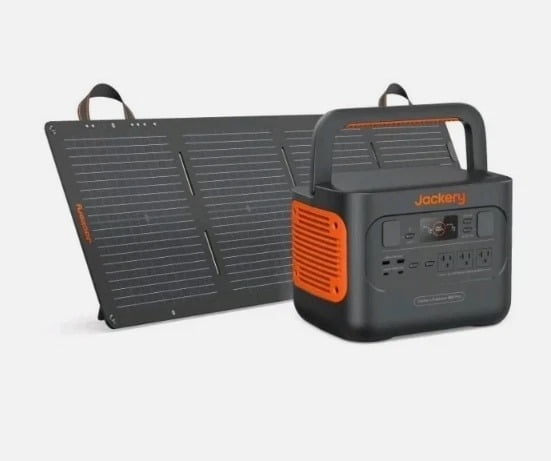Restored Jackery 880 Prop Portable Power Station Explorer - 880W Outdoor Solar Generator Mobile Lithium Battery Pack - with 100W Mini Solar Panel - Multi-mode fast charging - Black (Refurbished)