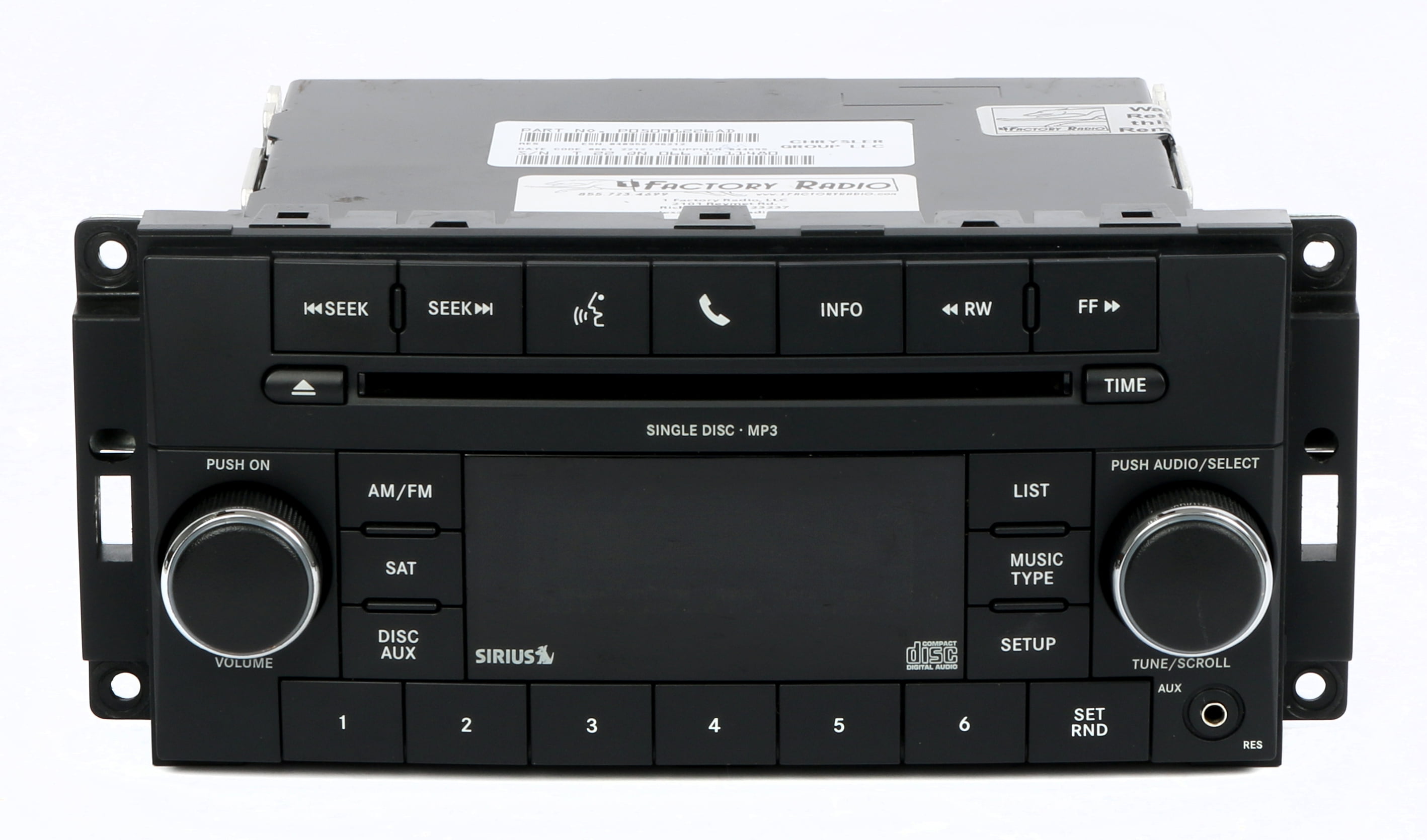 Restored Jeep & Chrysler 2011-2012 Radio AM FM mp3 CD Sirius Aux Input ...