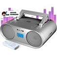 thumbnail image 1 of Restored KLIM Boombox B4 CD Player Portable & Tabletop Stereo System + AM/FM Radio, MP3, Bluetooth, AUX, USB, Rechargeable Battery + AC Power, Remote, Autosleep, Digital EQ (Refurbished), 1 of 6
