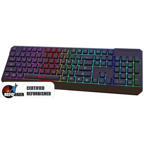 Restored KLIM Chroma Wireless Gaming Keyboard, Slim, Durable, Ergonomic, Quiet, Backlit,Black,1,1,1