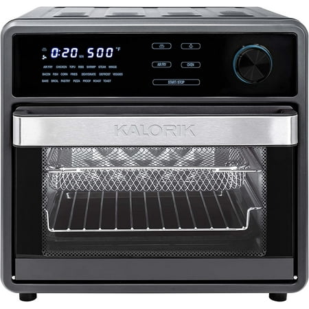 Restored Kalorik Air Fryer Toaster Oven, MAXX AFO 47804 BK 512oz, Touch Air Fryer Oven (Refurbished)