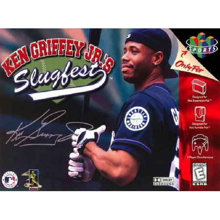 Restored Ken Griffey Jr.'s Slugfest (Nintendo 64, 1999) Baseball Game (Refurbished)