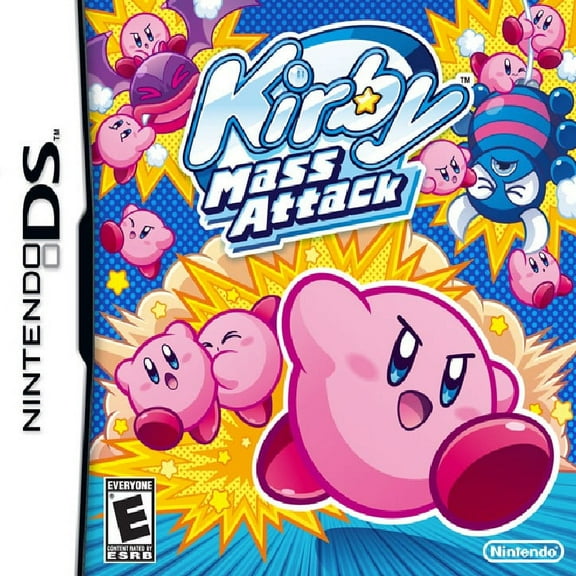 Restored Kirby: Mass Attack by Nintendo, Physical, Nintendo DS & DSi, Action & Adventure Video Game, Side-Scrolling, Platformer, Strategy, Cartoons, Kids, Parental Controls
