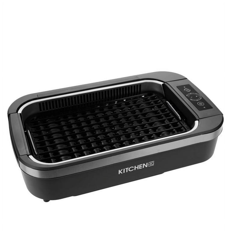 Restored Kitchen HQ Smokeless Indoor Electric Barbecue Grill Black Refurbished