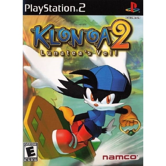 Restored Klonoa 2: Lunatea's Veil by Namco, Adventure Platformer Action Video Game for PlayStation 2