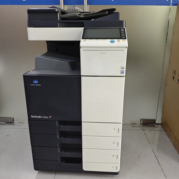 Restored Konica Minolta BizHub C284e Color Multifunction Copier – 28 ppm Color & B/W, Copy/Print/Scan/Fax, Network, Duplex, DADF