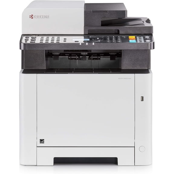 Restored Kyocera ECOSYS M5521cdn Color Laser Multifunction Printer – Print, Copy, Scan, Fax, 21 PPM, 600 × 600 DPI, Duplex, A4