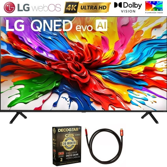 Restored LG 85QNED92AUA 85 inch QNED evo AI 4K Mini-LED Smart webOS TV 2025 (Refurbished) Bundle with 6FT HDMI 2.0 Cable and CPS Exclusive 26 Month Protection Pack (BEACH-CPS-26M3500)