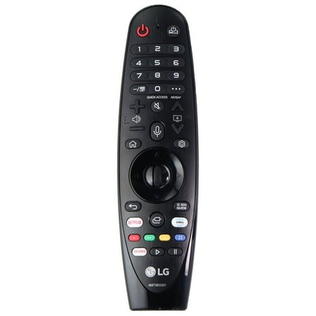 Restored LG Magic Remote (AKB75855501/MR20GA) with Netflix/Prime Keys for TVs - Black (Refurbished)
