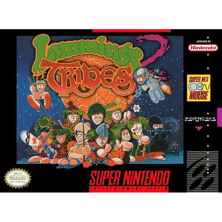 Restored Lemmings 2: The Tribes (Super Nintendo, 1994) SNES Puzzle