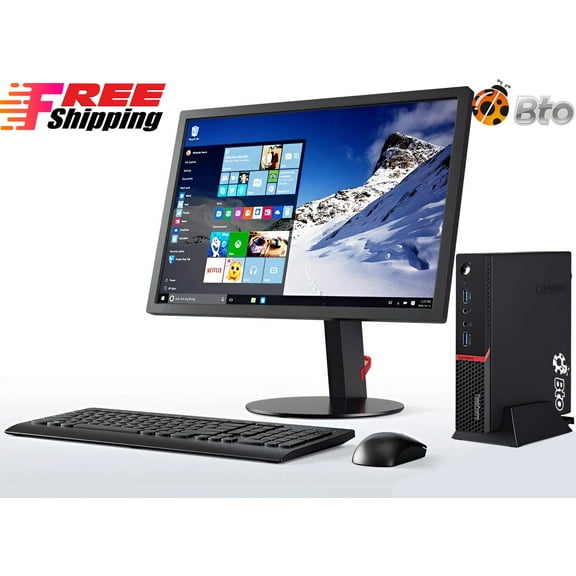 Restored Lenovo M600 Desktop Tiny Computer Mini PC Intel Pentium upto 2.64GHz Processor 8GB RAM 500GB HDD, 19 Inch LCD Wifi Adapter Bto KB & Mouse Windows 10 (Refurbished)
