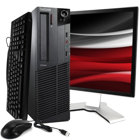 Restored Lenovo M92 ThinkCentre Desktop Intel Core I5 3.2GHz 4GB RAM, 250GB HDD, DVD-ROM, Windows 10 Pro Includes 19in LCD, Keyboard and Mouse, Wifi (Refurbished)
