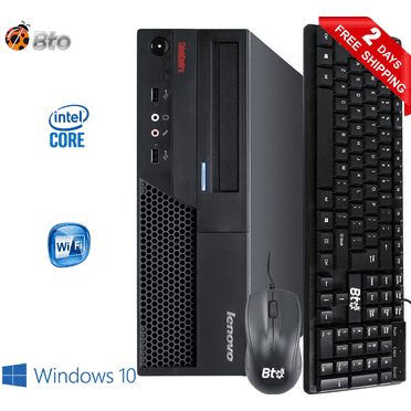 Restored Lenovo Small Form Computer Desktop PC, Intel Core 2 Duo Processor, 8GB Ram, 500GB Hard Drive, Bto Keyboard and Mouse, Wi-Fi, Windows 10 (Refurbished)