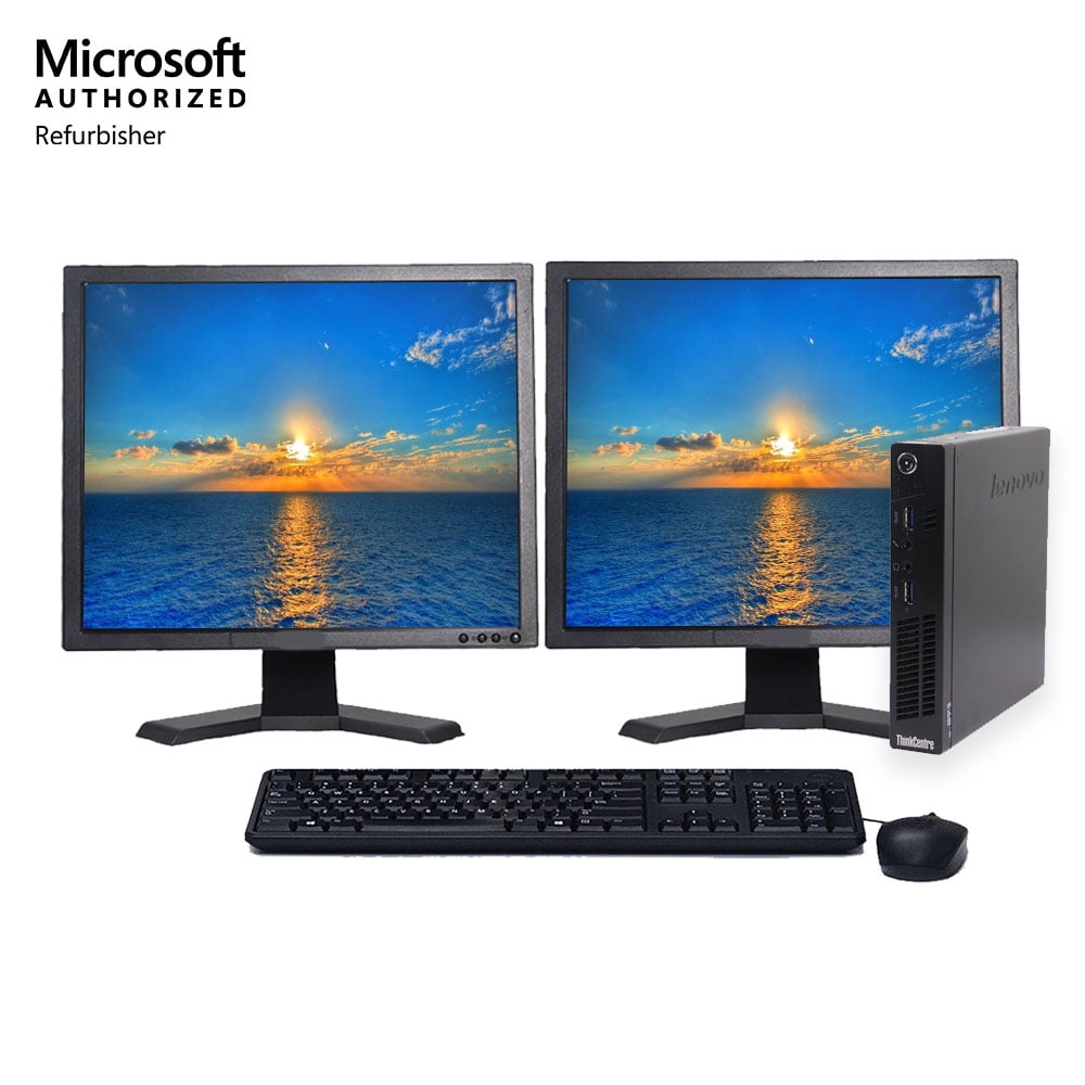 Restored Lenovo Think Centre Tiny Desktop PC M72e, Windows 10 Professional Intel Core i5 3.3 GHz 8GB 128GB SSD Dual 19 Restored Lenovo Think Centre Tiny Desktop PC M72e, Windows 10 Professional Intel Core i5 3.3 GHz 8GB 128GB SSD Dual 19