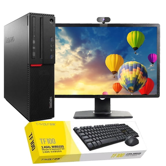 Restored Lenovo ThinkCentre Desktop Computer Core i5 6th gen CPU 16GB RAM 256GB SSD Webcam 22" LCD Windows 10 with Wireless Keyboard and Mouse (Refurbished)