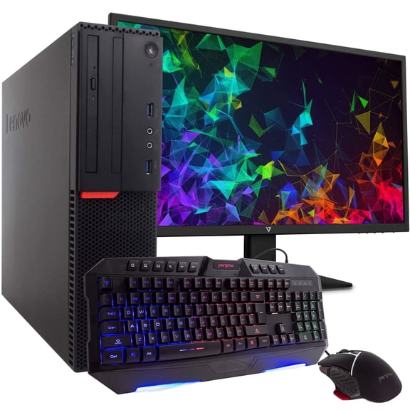 Restored Lenovo ThinkCentre M900 Desktop Computer, Intel Core i5, 16GB RAM, 2TB HD, DVD-ROM, Windows 10 Professional, Black (Refurbished)