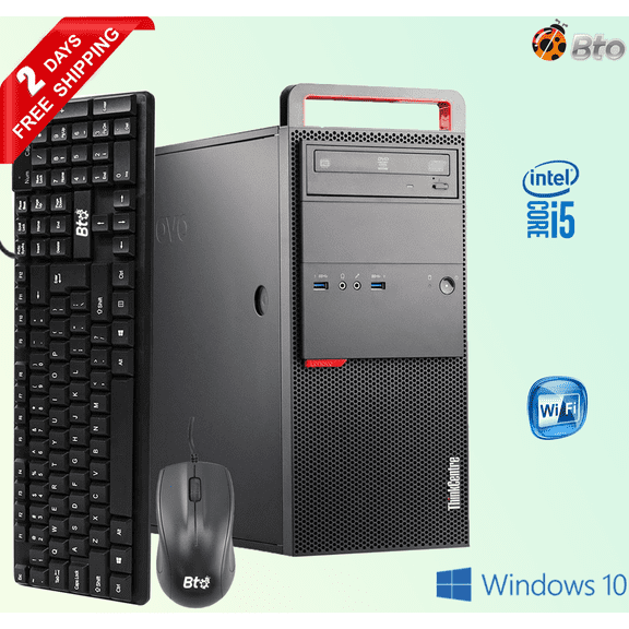 Restored Lenovo ThinkCentre M900 Desktop Tower Computer, Intel Core i5-6400 upto 3.3GHz Processor, 8GB DDR4 Ram, 500GB Hard Drive, Bto Keyboard and Mouse, Wi-Fi, Windows 10 Pro PC (Refurbished)