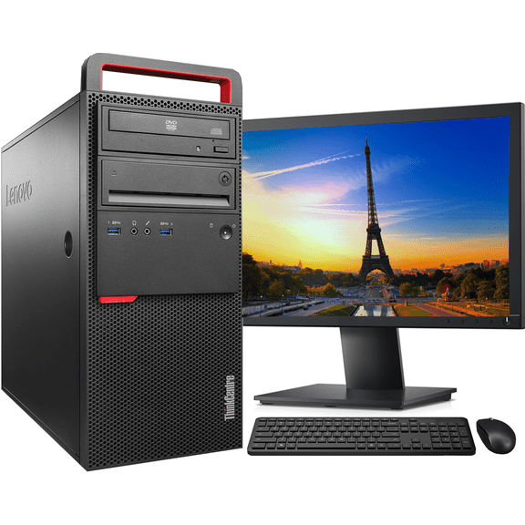 Restored Lenovo ThinkCentre M900 Tower Computer PC, Intel Core i5 6500 3.2GHz Processor, 16GB DDR4 Ram, 256GB M.2 SSD, Wifi & Bluetooth, BTO Wireless Keyboard Mouse, 24" FHD Monitor, Win 10 Pro (Refurbished)