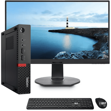 Restored Lenovo ThinkCentre M910Q Micro Desktop Computer PC, Intel i5-6500T 16GB 512GB SSD 22" LED Monitor Screen, Windows 10 Professional (Refurbished)