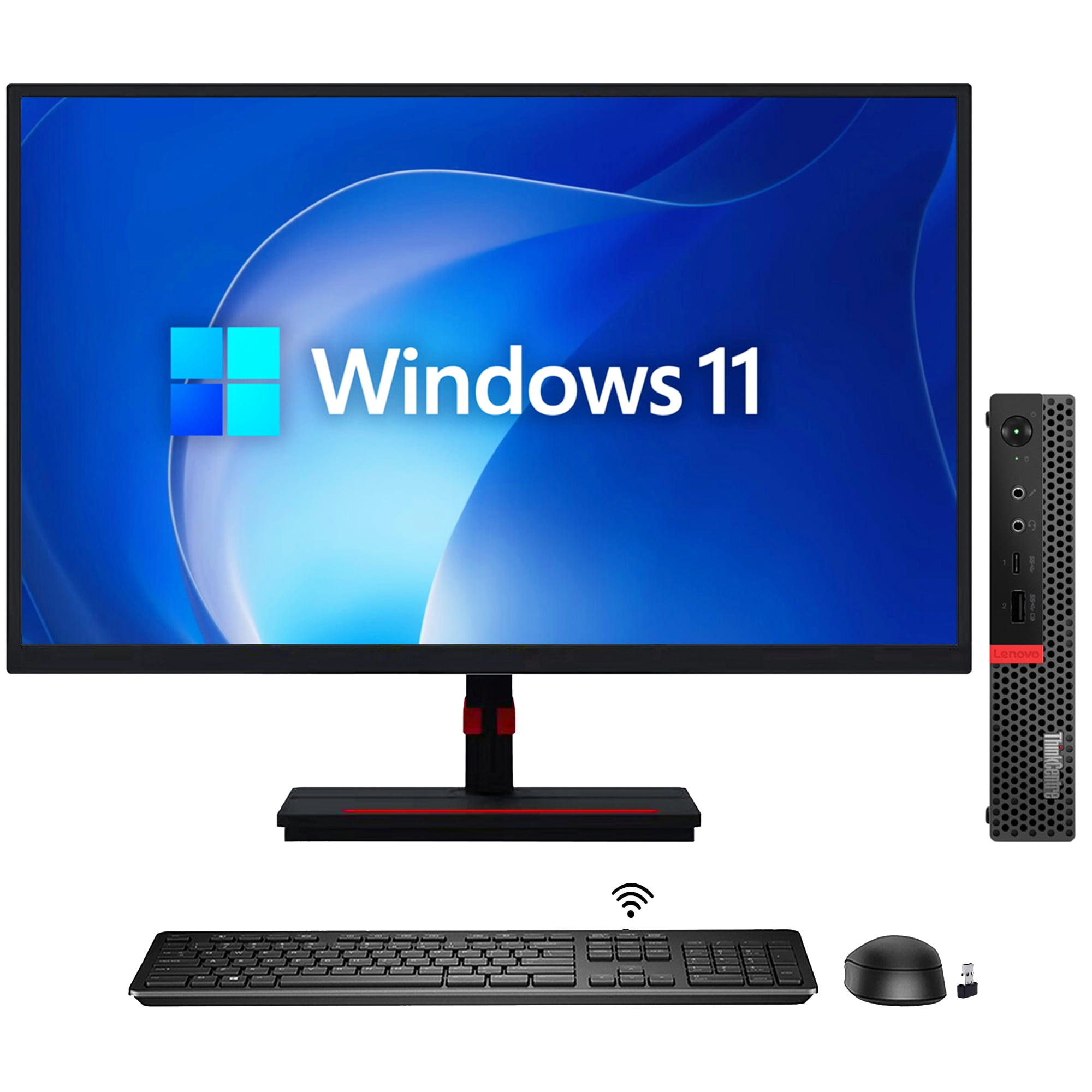 Lenovo ThinkCentre M920q Mini Windows 11 Pro Desktop Computer Tiny PC | Intel i5 Hexa-Core CPU | 16GB DDR4 RAM | 512GB NVMe SSD | 22-inch Monitor - Refurbished