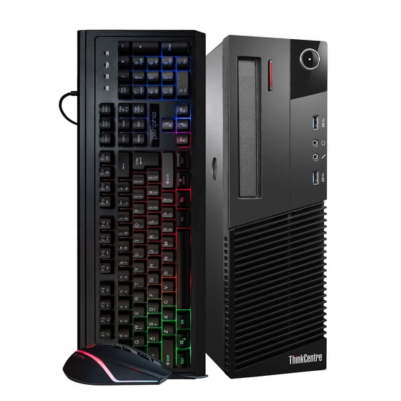 Restored Lenovo ThinkCentre M93p Small Desktop Computer (SFF) Intel i5 (3.8GHz Turbo) 16GB DDR3 RAM 500GB SSD + 1TB WiFi-5G + Bluetooth Windows 10 Pro RGB Mouse + Keyboard (Refurbished)