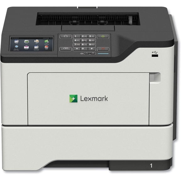 Restored Lexmark MS622de Monochrome Laser Printer – 50 ppm, Duplex, 4.3″ Touch Screen, P/N; 36S0500