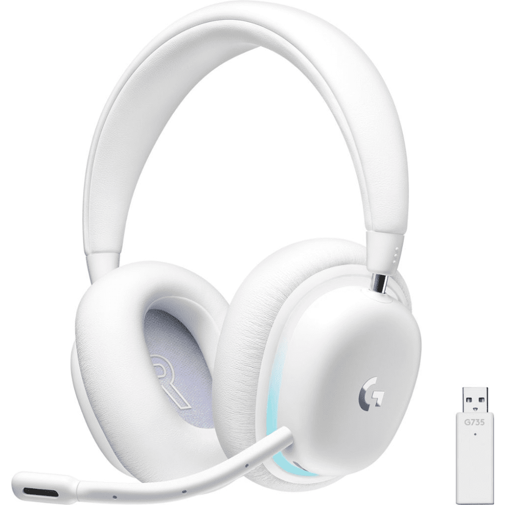 Restored Logitech G735 Wireless Gaming Headset for PC and Mobile Devices - White Mist (Refurbished)