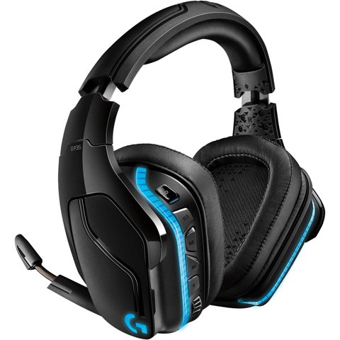Restored Logitech G935 Wireless Gaming Headset for PC - Black/Blue - 981-000742