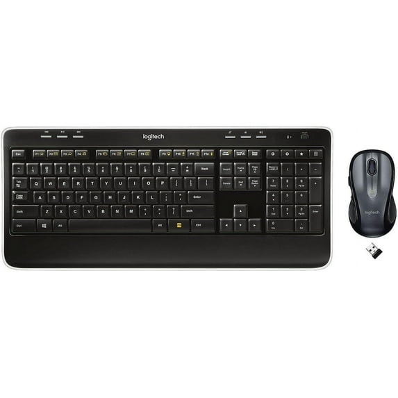 Restored Logitech MK530 Advanced Keyboard and Mouse Bundle, USB Receiver - Black