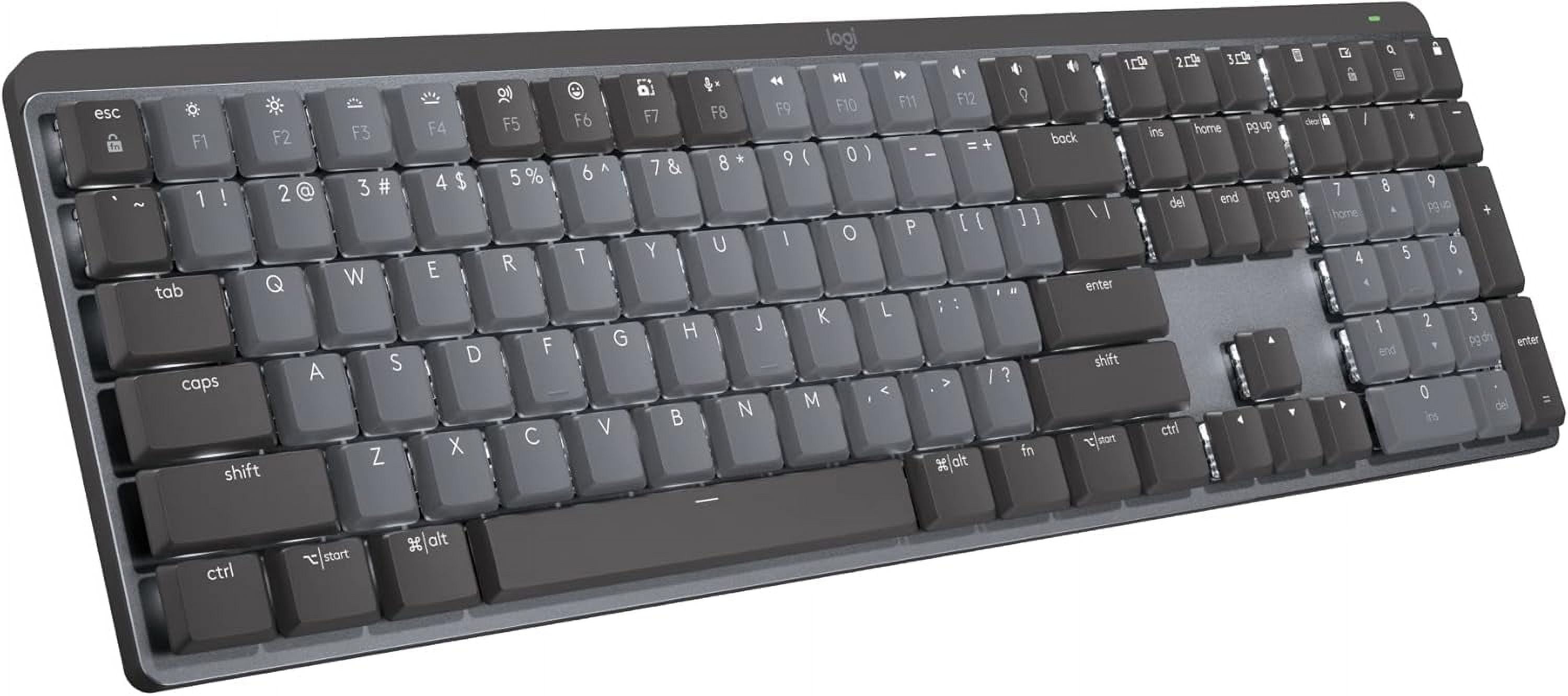 Logitech MX Mechanical Wireless Keyboard - Tactile Quiet, Backlit, Bluetooth & USB-C (Graphite)