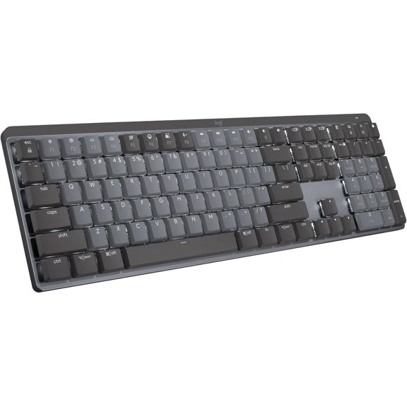 Logitech MX Mechanical Wireless Keyboard - Tactile Quiet, Backlit, Bluetooth & USB-C (Graphite)