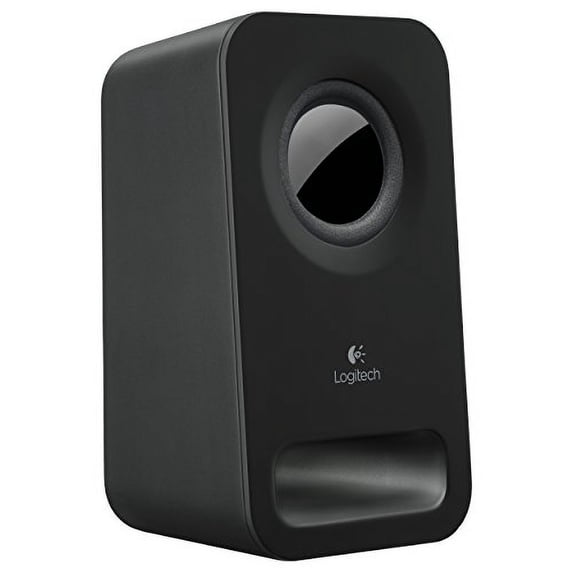 Restored Logitech Multimedia Speakers Z150 with Stereo Sound for Multiple Devices, Black (Refurbished)