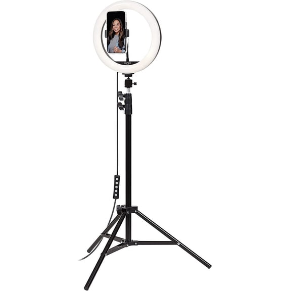 Restored LuMee Studio RGB Ring Light with Tripod Stand 10 inch Black (Refurbished)