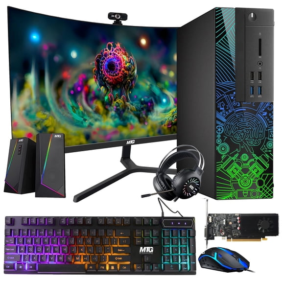 Restored Lumos 8 Gaming Desktop PC,Intel Core i5 6th Gen,GT 1030 2GB DDR5,16GB RAM,512GB SSD+2TB HDD,24 Inch Monitor,RGB Kit,Windows 11 Pro
