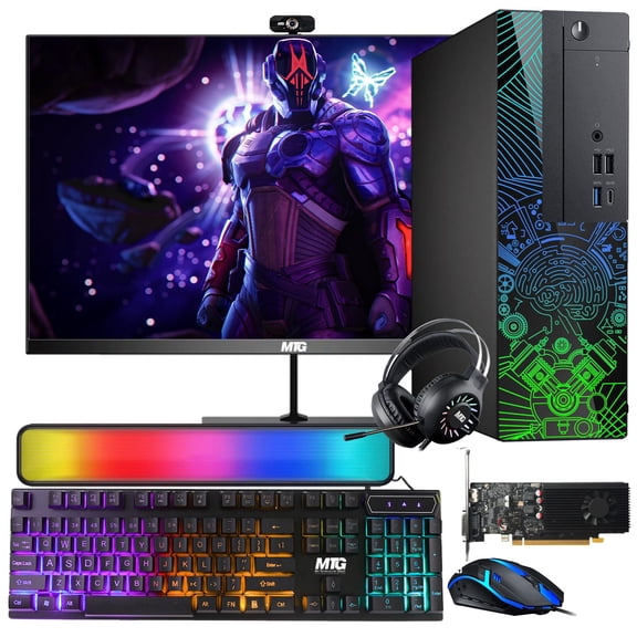 Restored Lumos 8 Gaming Desktop PC,Intel Core i5 7th Gen,16GB RAM,512GB SSD,AMD RX 550 4GB GDDR5 Graphics Card,27 inch 165hz Gaming Monitor,PCI-E Bluetooth|Wi-Fi,RGB Kit,Windows 11 Pro