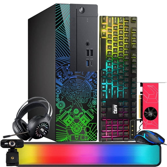 Restored Lumos 8 Gaming Desktop PC,Intel Core i5 7th Gen,AMD RX 6400 4GB DDR6,16GB RAM,256GB SSD+2TB HDD,PCI-E Bluetooth|Wi-Fi,RGB Kit,Windows 11 Pro