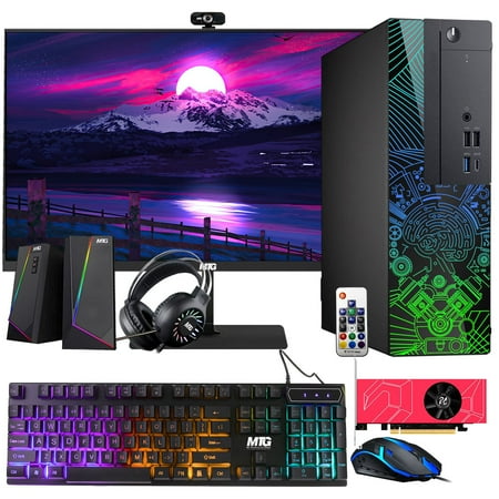 Restored Lumos 8 Gaming Desktop PC, Intel Core i5, AMD RX 6400 4GB DDR6, 8GB RAM, 256GB SSD + 1TB HDD 27 Inch 165hz Gaming Monitor, RGB Front Panel 385 patterns, RGB Kit, Win 10 Pro (Refurbished)