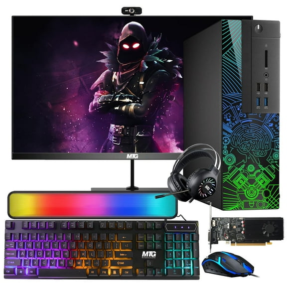 Restored Lumos 8 Gaming Desktop PC,Intel Core i7 6th Gen,GT 1030 2GB DDR5,8GB RAM,256GB SSD+1TB HDD,22 Inch Monitor,RGB Kit,Windows 11 Pro