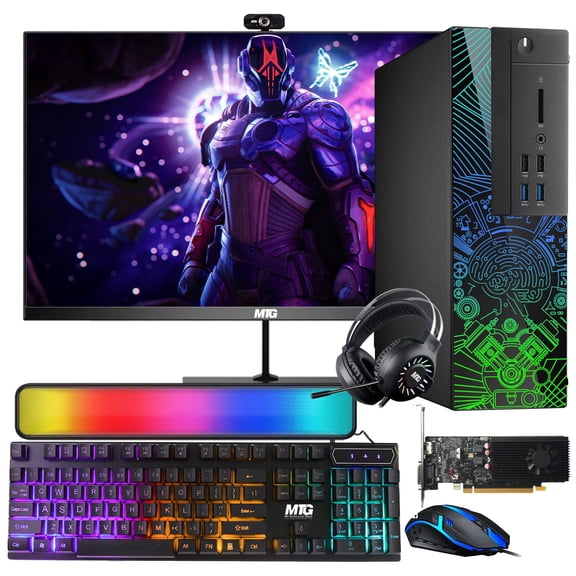 Restored Lumos 8 Gaming Desktop PC,Intel Core i7 6th Gen,GT 1030 2GB DDR5,8GB RAM,256GB SSD+2TB HDD,27 Inch 165hz Gaming Monitor,RGB Kit,Windows 11 Pro