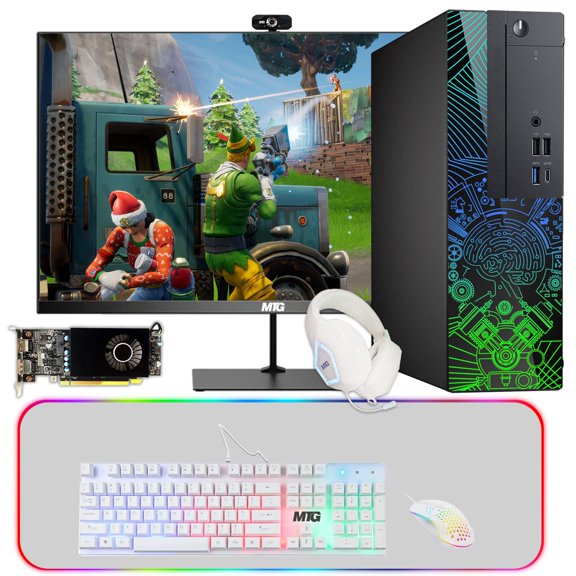 Restored Lumos 8 Gaming Desktop PC,Intel Core i7 7th Gen,16GB RAM,2TB HDD,AMD RX 550 4GB GDDR5 Graphics Card,27 Inch 165hz Gaming Monitor,PCI-E Bluetooth|Wi-Fi,RGB Kit,Windows 11 Pro