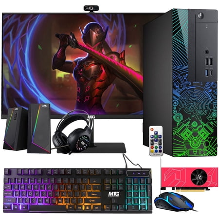 Restored Lumos 8 Gaming Desktop PC, Intel Core i7, GT 1030 4GB DDR6, 16GB RAM, 1TB SSD + 4TB HDD, 24 Inch Monitor, RGB Front Panel 385 patterns, RGB Kit, Win 10 Pro (Refurbished)