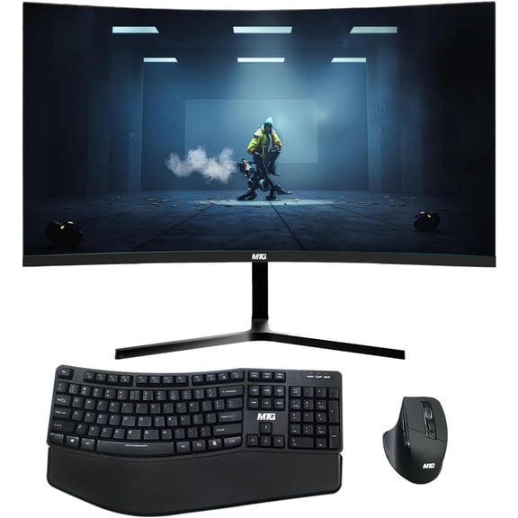 Restored TechMagnet All in one Desktop Computer,Cheetah 6,Intel Core i5 6th Gen,8GB DDR3,120GB SSD,New 24 inch Curved Display,MTG Wireless Ergonomic Keyboard Mouse Windows 11 Pro